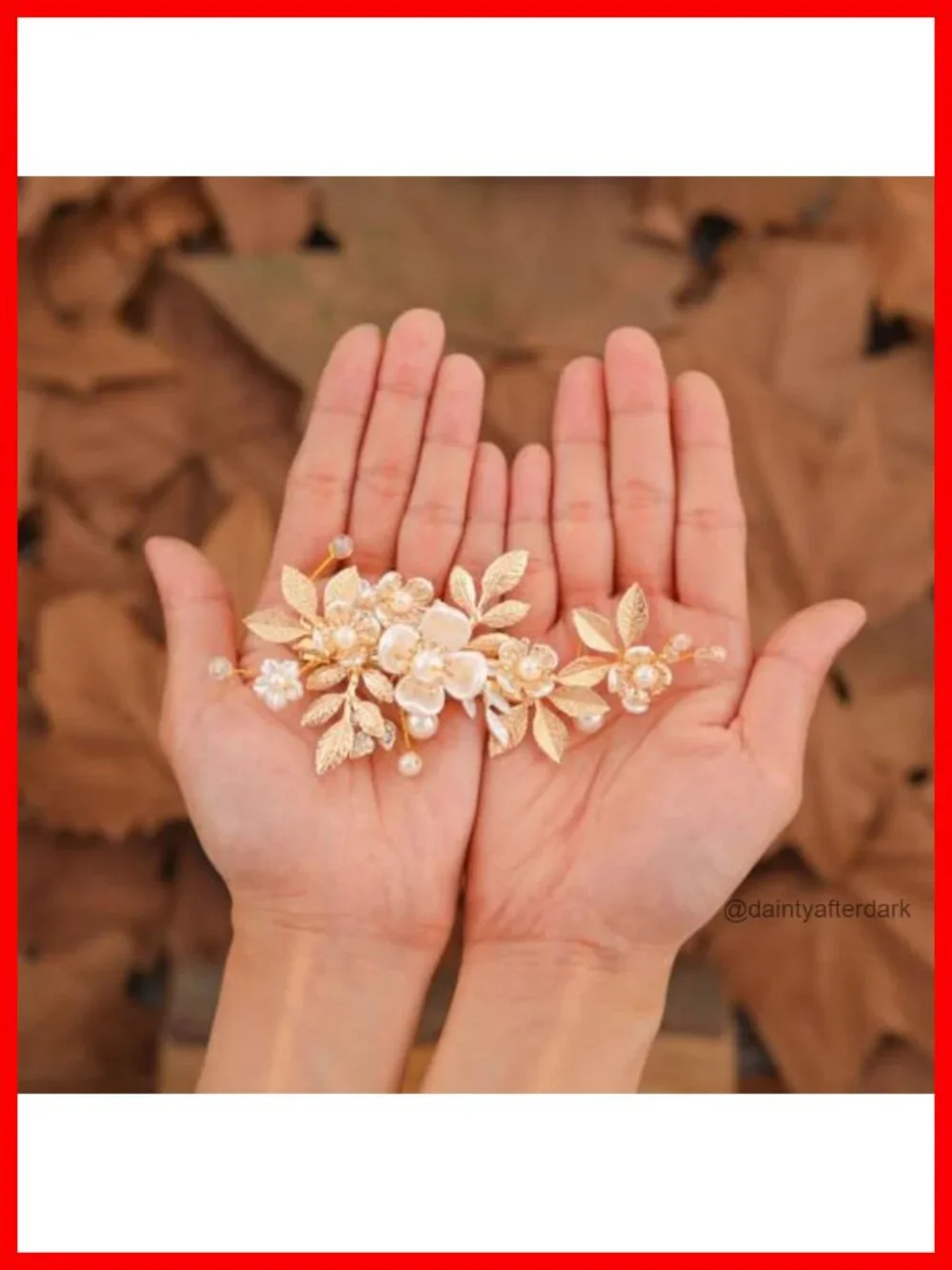 Gold Wedding Hair Clips Flower Barrettes Pearl Hair Accessories for Women